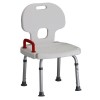 NOVA Bath Bench with Back and Red Safety Handle 